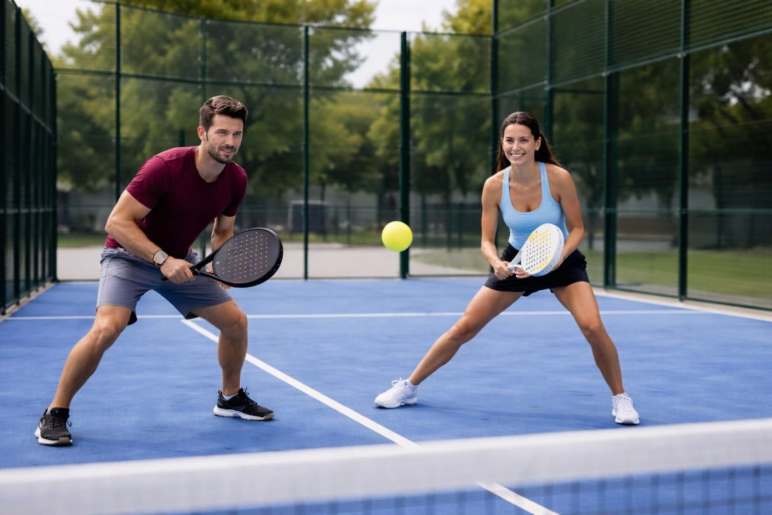 Player gripping their elbow on a padel court in Brussels